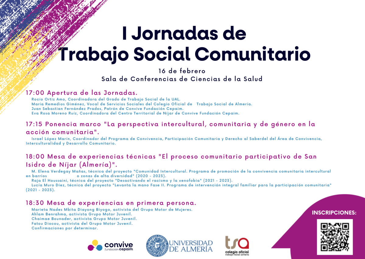 Programa 'Jornadas sobre trabajo social comunitario'