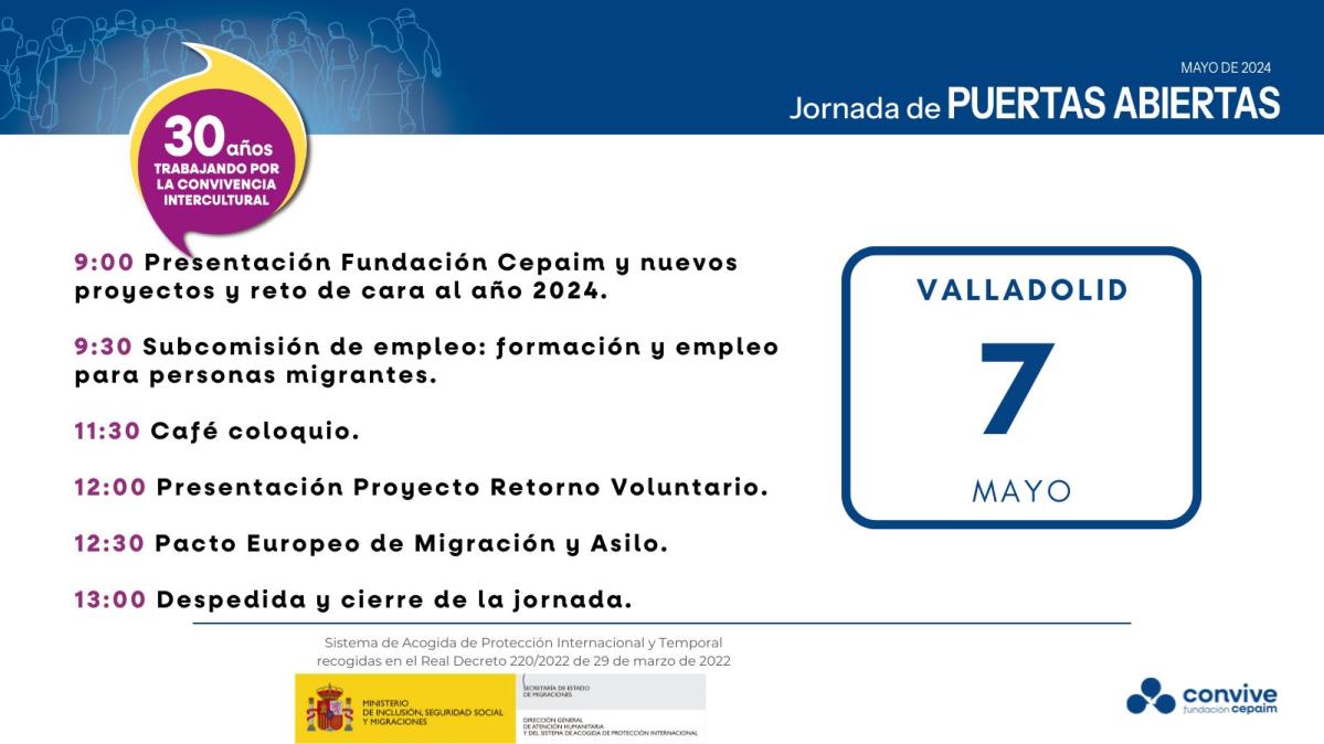 Cartel PUERTAS ABIERTAS 2024 valladolid